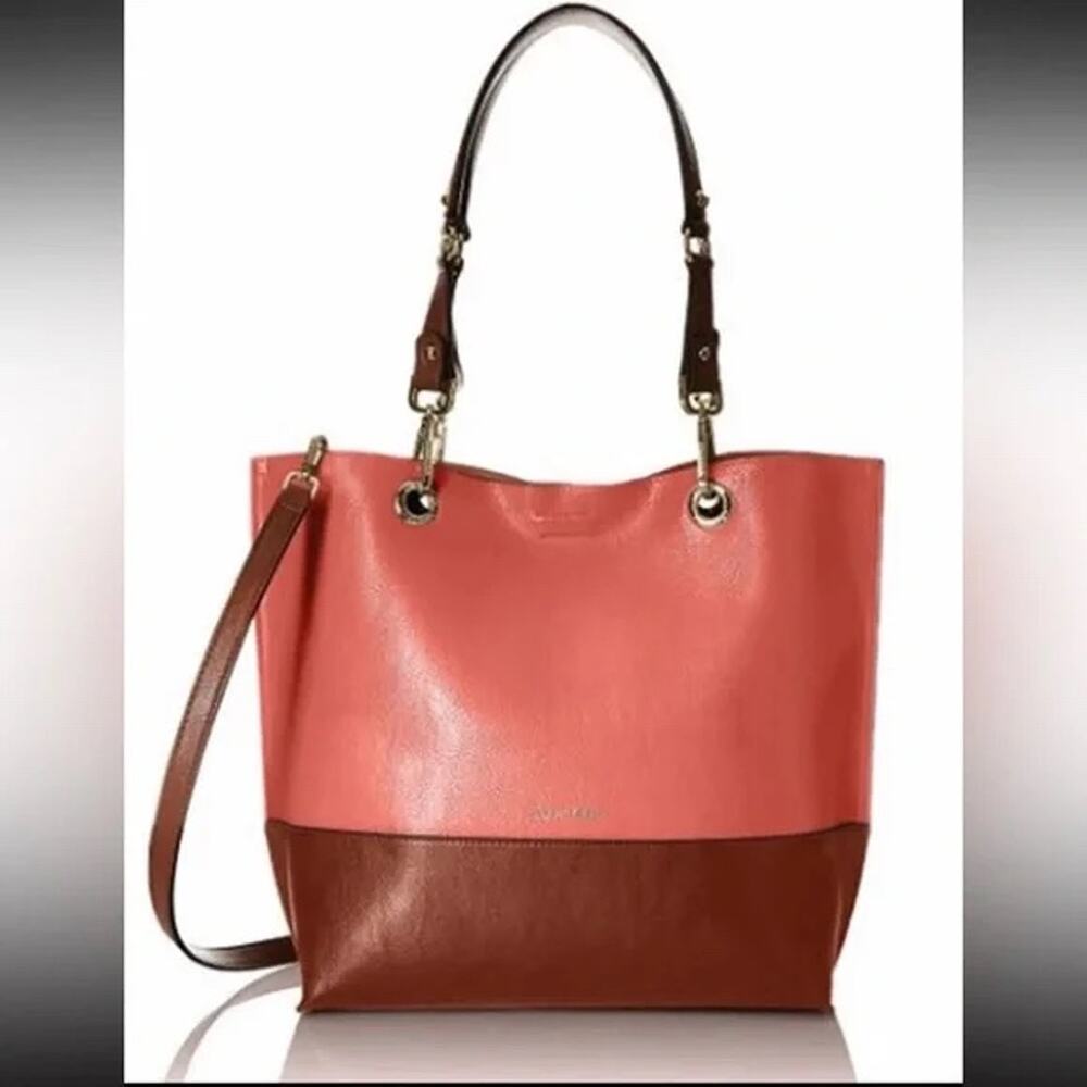 Calvin Klein Novelty PVC Reversible Tote Salmon Bag